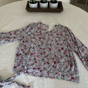Floral Striped Women's Top